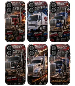 American Trucking Tough Phone Case, Peterbilt 389 379 579 589 Semi Truck Graphic Design, Heavy Duty Shockproof iPhone Case, Professional Trucker Gift, Road Warrior Highway Legend Cover
