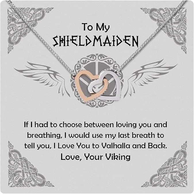 Shieldmaiden Necklace, Viking Jewelry For Women, Last Minutes Gifts For Her, Wife, Future-Wife, Soulmate, Girlfriends, Fiance From Him Husband, Boyfriends On Mother's Day, Birthday, Anniversary