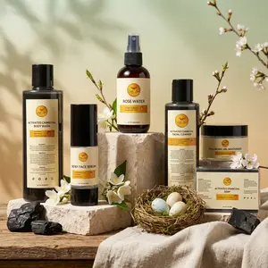 Activated Charcoal Skincare Set – Complete Face & Body Care Kit with Cleanser, Body Wash, Serum, Moisturizer & Soap