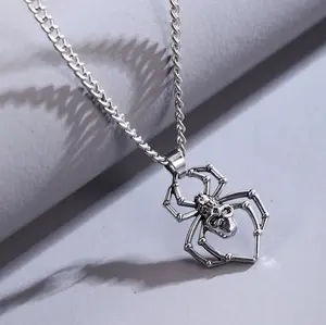 Stainless Steel Necklace + Spider Pendant - FAST SHIPPING!