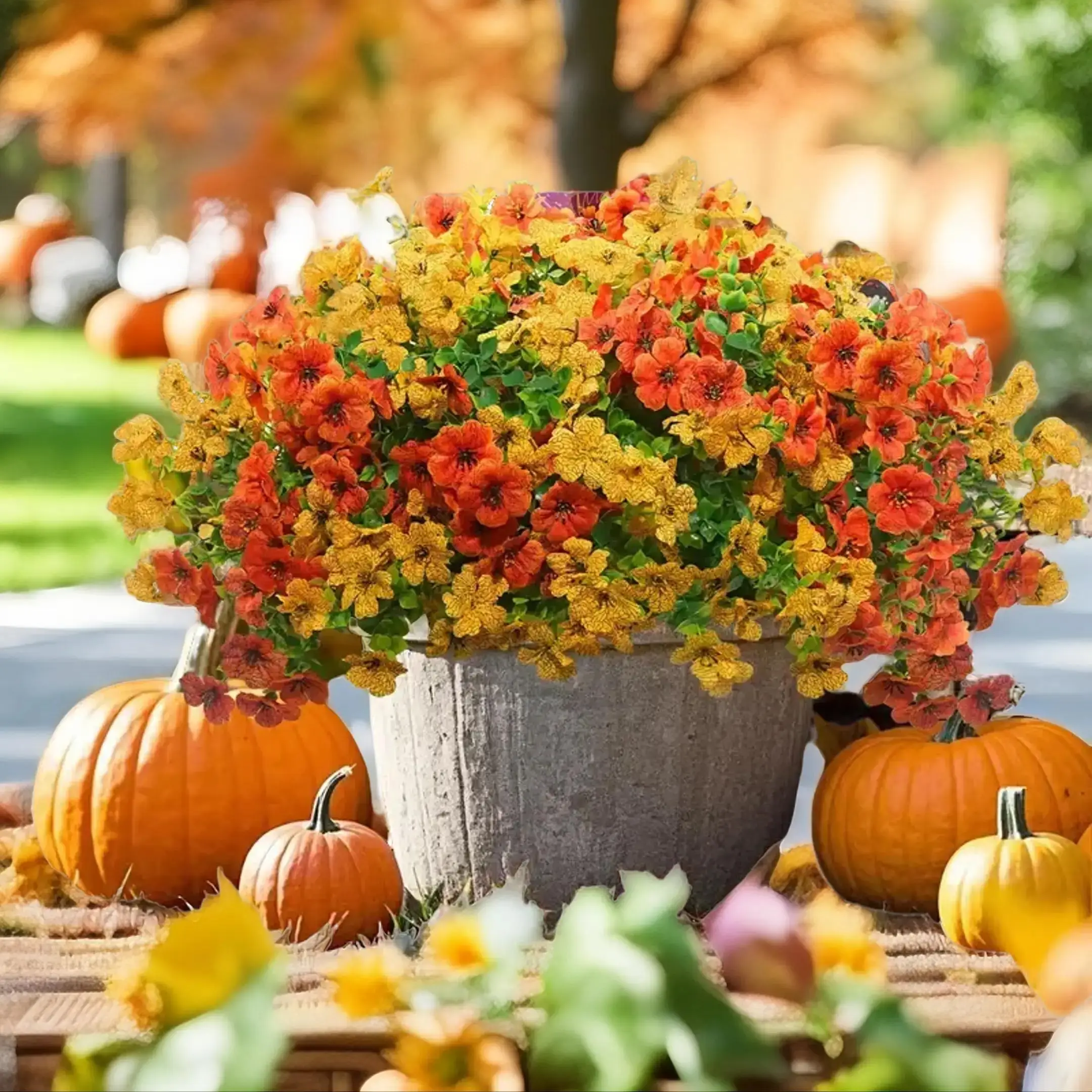 Outdoor Artificial Flower, 1 Set Colorful Artificial Eucalyptus Flower, UV Resistant & Non Fading, Suitable for Flower Pots, Gardens, Courtyards, Terr