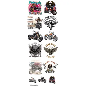 Motorcycle Metal Ready To Press Heat Transfers 10 11" transfers and 3 6" Chest Transfers