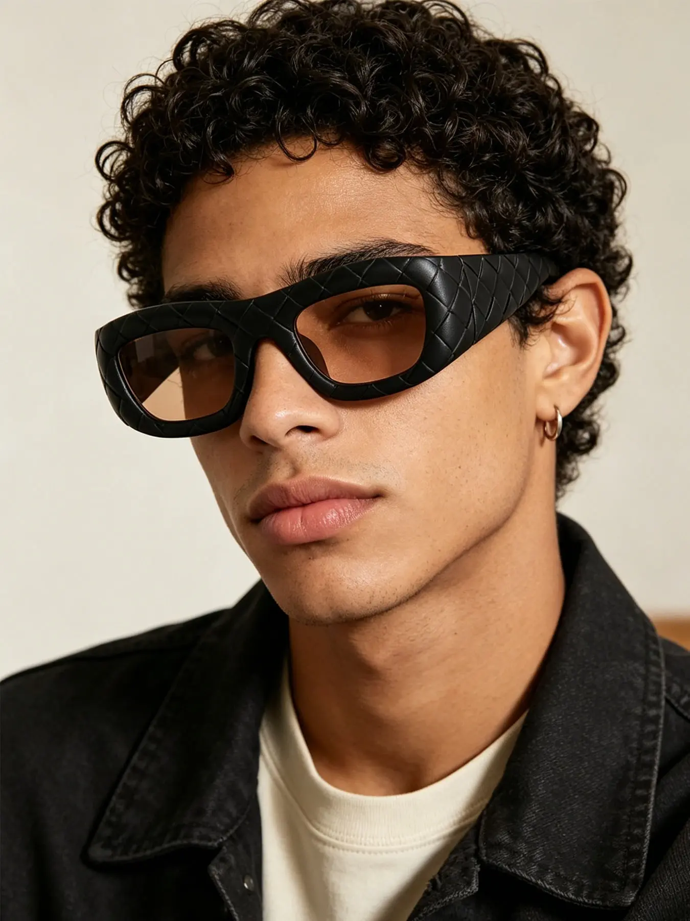 Unisex Oversized Plaid Sunglasses, Sun Protective Sunglasses, Uv400 Protection, Casual Style, Metal Frame, All-Season Wear, Fashionable for Outdoor Activities, Trendy Casual Sunglasses