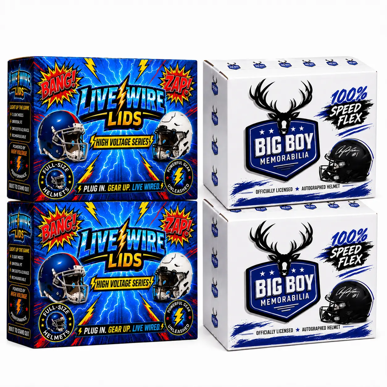 4 Box PYT LiveWire Lids & Big Boy Helmet Break