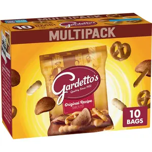 Gardetto's Original Recipe Snack Mix 17.5 oz Multipack 10 Single-Serve Bags Crunchy Breadsticks Pretzels Roasted Rye Chips Kosher Party Family Pack - Savory, Crispy