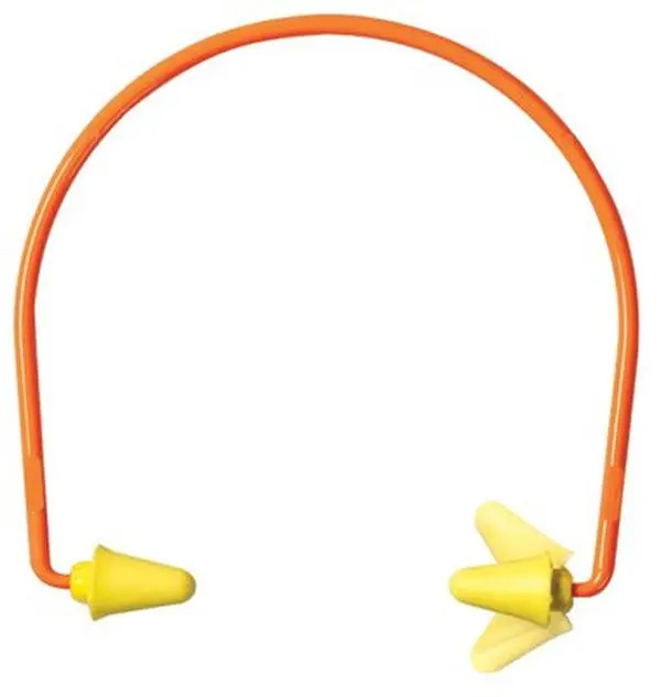 Ergonomic Banded Semi-Aural Hearing Protector, Versatile 3-Position Wear for Head or as Chinstrap Protective Gear, Lightweight Non-Toxic Plastic, NRR 28 dB, Adjustable Protective Gear, Multifunctional, Poly Bag, Effective, Hearing Guard, 10 Per Box, Detac