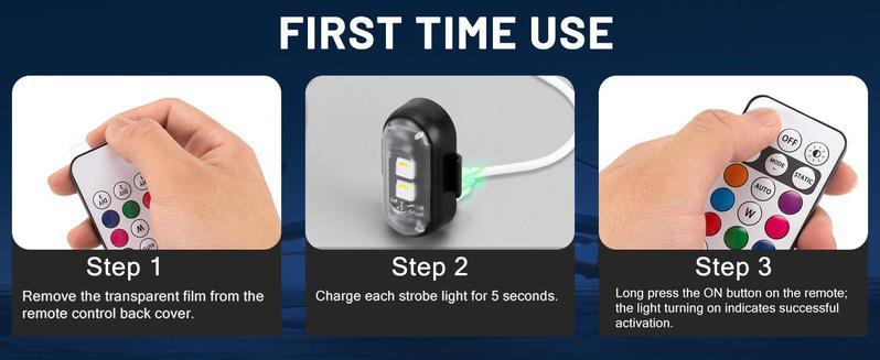 6PCS Wireless Led Strobe Lights with Remote Control ,Drone Strobe Light, RechargeableEmergency Lights,LED Anti-Collision Lights for Car, Motorcycle, Drone, Bike