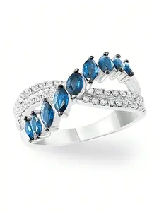1 PC Elegant Cubic Zirconia Ring For Women For Valentine's Day Gift Anniversary Party Jewelry