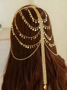 Creative Ancient Style Arabic Headpiece, Fashionable Bohemian Hair Accessory, Polka Dot Design, Suitable for Daily Wear