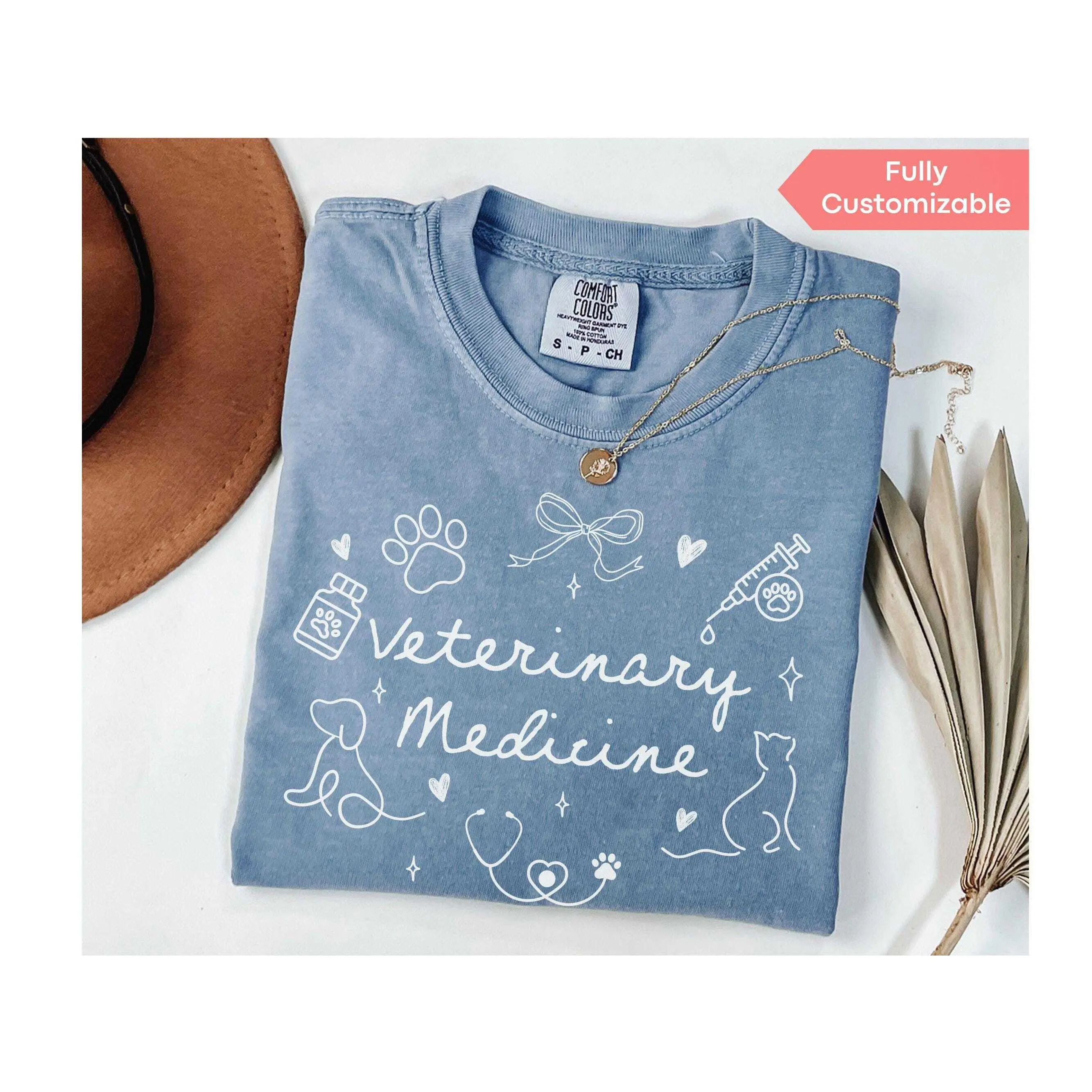 Comfort Colors Veterinary Medicine Shirt Vet Tech shirt Veterinarian clothing Veterinary Nurse Long Sleeve Tshirt Vet Student tshirt Fabric Womenswear Fit Flat