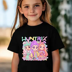 Easter Bunny Girls T-Shirt, Cute Anime Easter Egg Hunt Tee, Colorful Pastel Easter T-Shirt, Gift for Girls
