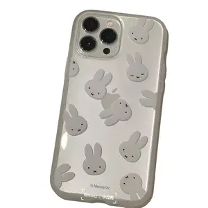 Kawaii Miffy iPhone 17 Pro Max 15 11 12 13 14 16 Pro Max Plus Air Case Silicone Anti-drop Simple All-wrap Soft Protector Shockproof Cover Christmas Gift