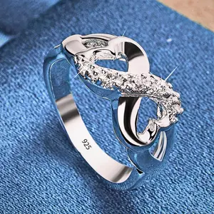Elegant Double Heart Engagement Ring – 925 Silver CZ Wedding Jewelry