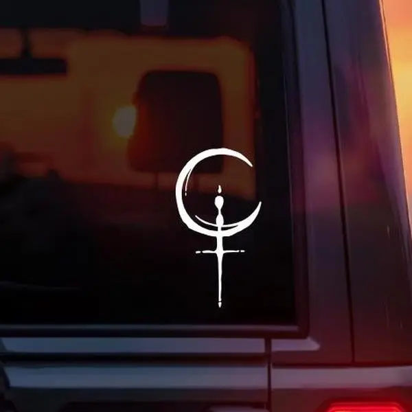Lilith Symbol Vinyl Car Decal – Sacred Feminine Sigil Sticker for Car Window Laptop Tumbler – Witchcraft, Occult, Pagan & Gothic Spiritual Vinyl Decal