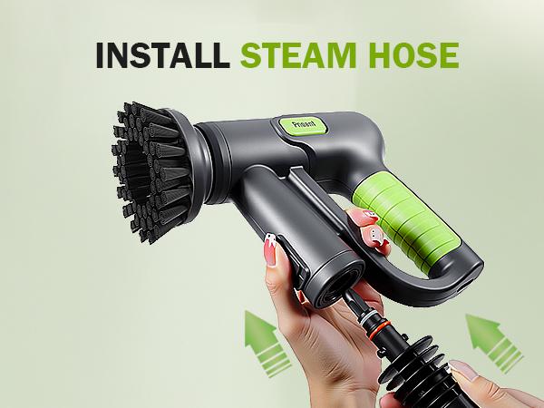 Phueut WHL-603 10-in-1 Electric Spin Scrubber Grill Brush with 2X Higher Cleaning Efficiency Steam Function 2500mAh Long Runtime 9 Brush Heads