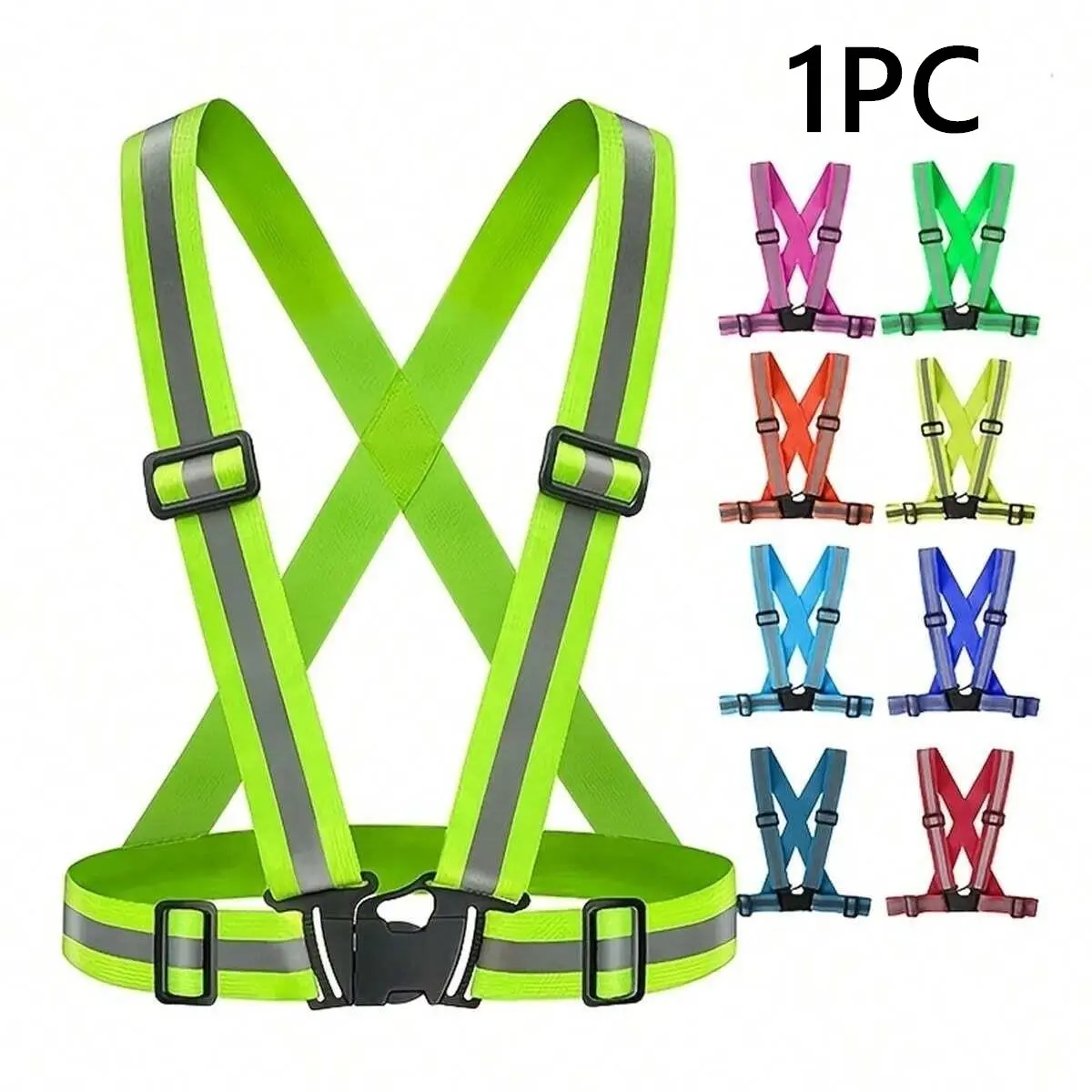 Adjustable Reflective Vest for Adults, Breathable Safety Gear, Available in Five Colors, Ideal for Night Running, Walking Dogs, Cycling, Outdoor Sports Gear, Outdoor Sports Equipment