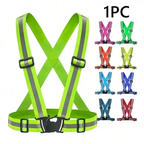 Adjustable Reflective Vest for Adults, Breathable Safety Gear, Available in Five Colors, Ideal for Night Running, Walking Dogs, Cycling, Outdoor Sports Equipment, Cycling Accessory