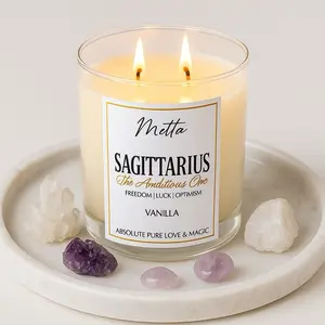 Metta Sagittarius Zodiac Candle Vanilla Scented The Ambitious One Freedom Luck Optimism Absolute Pure Love Magic