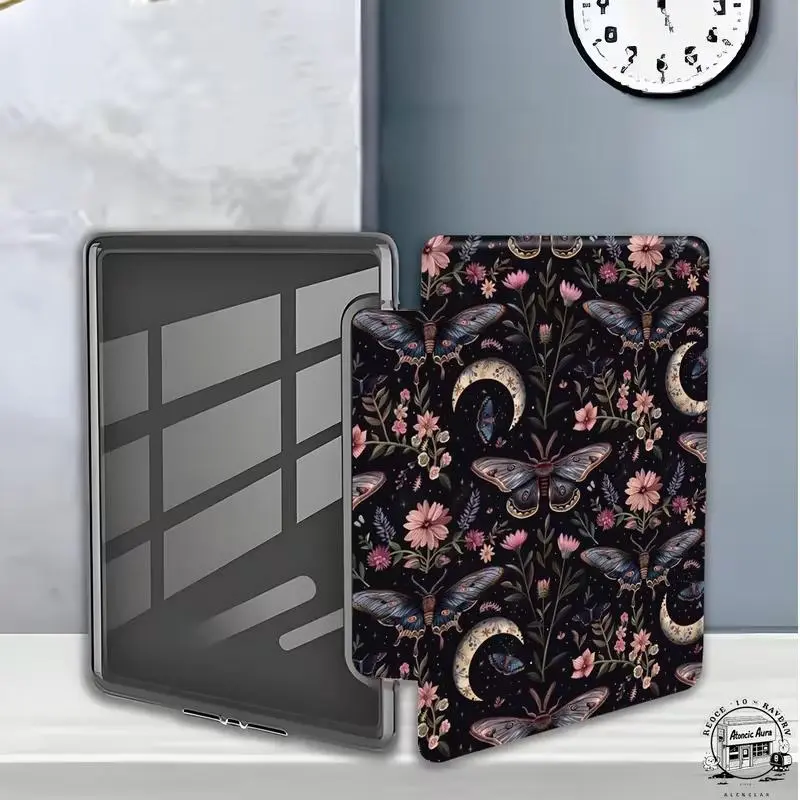 Butterfly protective case, suitable for 7/6.8/6-inch Kindle Paperwhite (12th/11/10/8/7/6/5th generation -2024/2025 models) | Kindle ultra clear and ultra soft transparent TPU back cover, cute illustrated protective case, a birthday gift for friends Comput