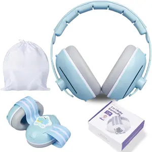 2 in 1 Baby Ear Muffs, Noise Reduction Earmuffs & Adjustable Headband for Baby, Hearing Protection Headphones