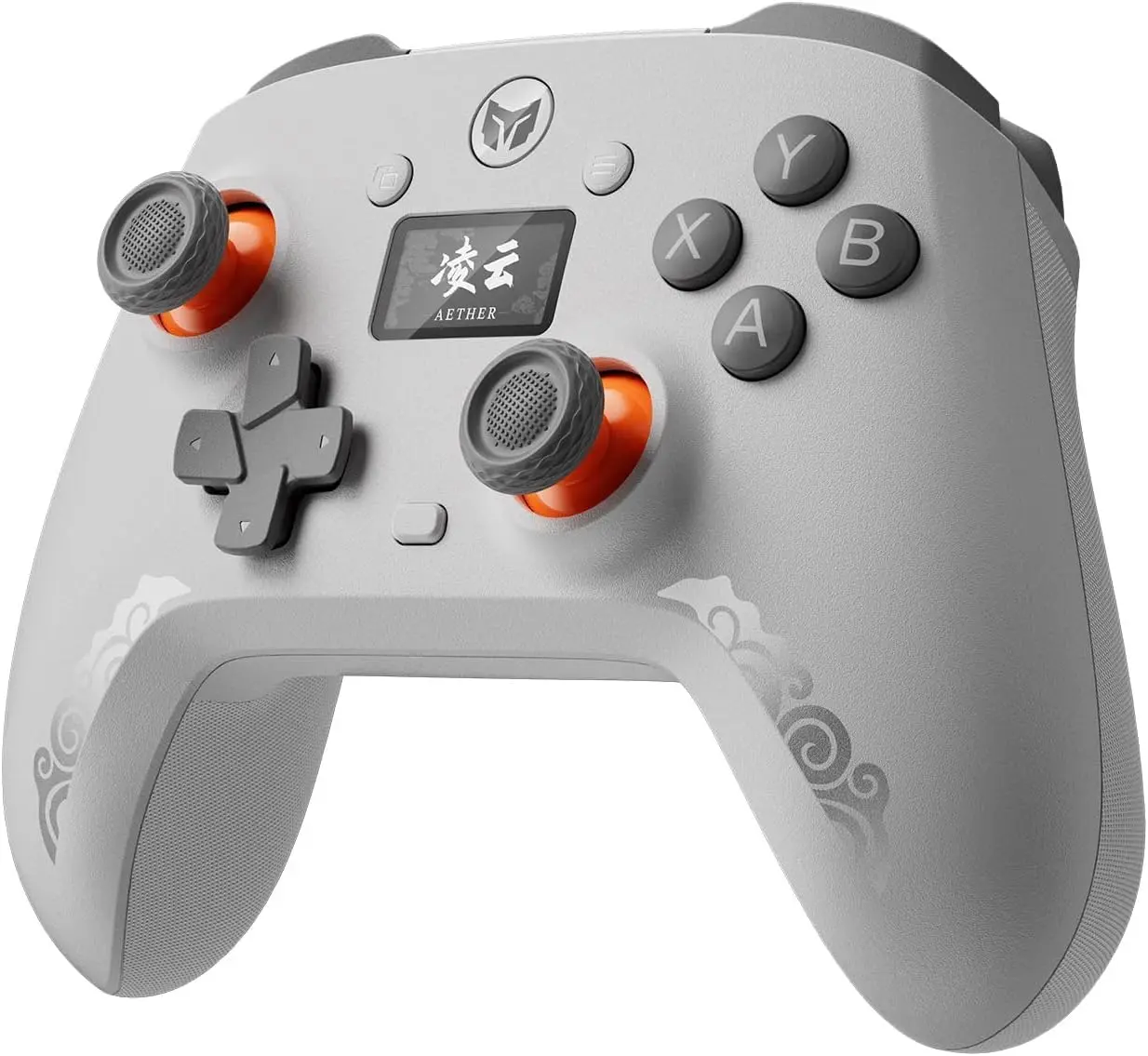 BIGBIG WON AETHER Bluetooth Wireless Hall Effect Controller with Smart Display for Switch, PC, Android and iOS - Gray