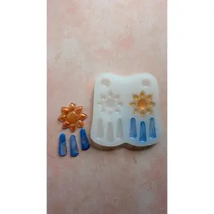 Sun Flower with Drops Silicone UV resin liquid clay mold