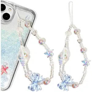 Camera Charms Strap -1PC Blue  Phone Charm Strap  Digital Camera Chain Lanyard Cellphone Chain String Charm for Earhone Case Women(Blue Starfish,1PC)