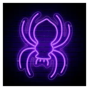 Purple Spider Neon Signs USB Dimmer Switch For Wall Night Light Party Home Festival Decor 24cm×30cm