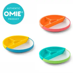 OMIE Easy Scoop Toddler Plate Set  1 Plant Based Plastic Plate + 1 Silicone Divider - TTS