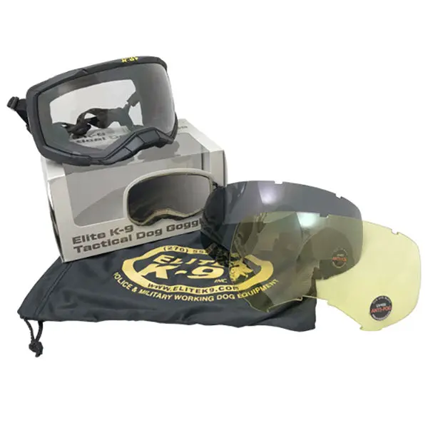 Elite K9 Tactical Dog Goggles – Eye Protection for Working Dogs, UV, Wind & Debris