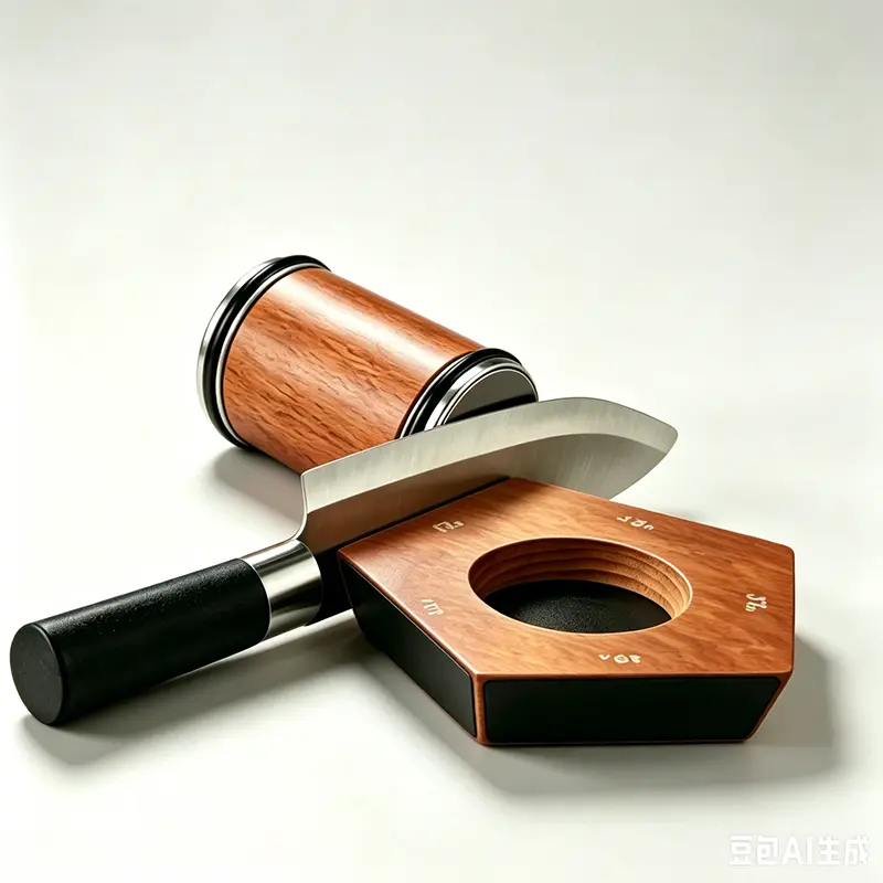 DauHor Magnetic Rolling Knife Sharpener Set, Rolling Knife Sharpenern Tool, Diamond Sharp Curve Knife Sharpener, Wooden Handle Sharpening Stone, Diamond Ceramic Knife Sharpening Set  for honing knives sharpening Kitchen Gadgets Steel Kitchenware Angle