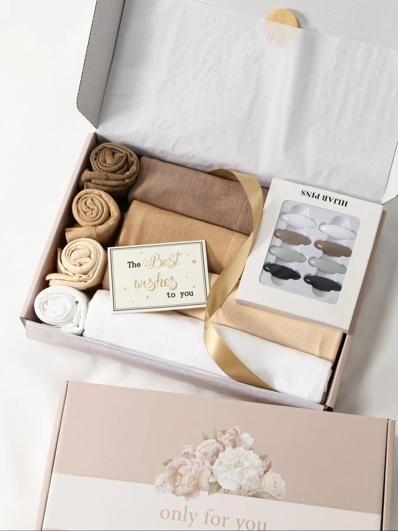 8pc Fashion Gift Box Set, 4pc Stretchable Hijab & 4pc Tube Hat Sleep Cap, Soft Breathable Fabric, Suitable for Daily Wear, Unique Birthday Gifts, Birthday Gift Accessories, Gift Pack Set, Gift Sets