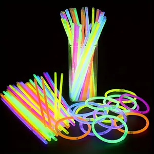 100 Piece Set with 50 Glow Sticks Bracelets and 50 Connectors, 8 Inch Party Accessories for Easter, Christmas, Halloween