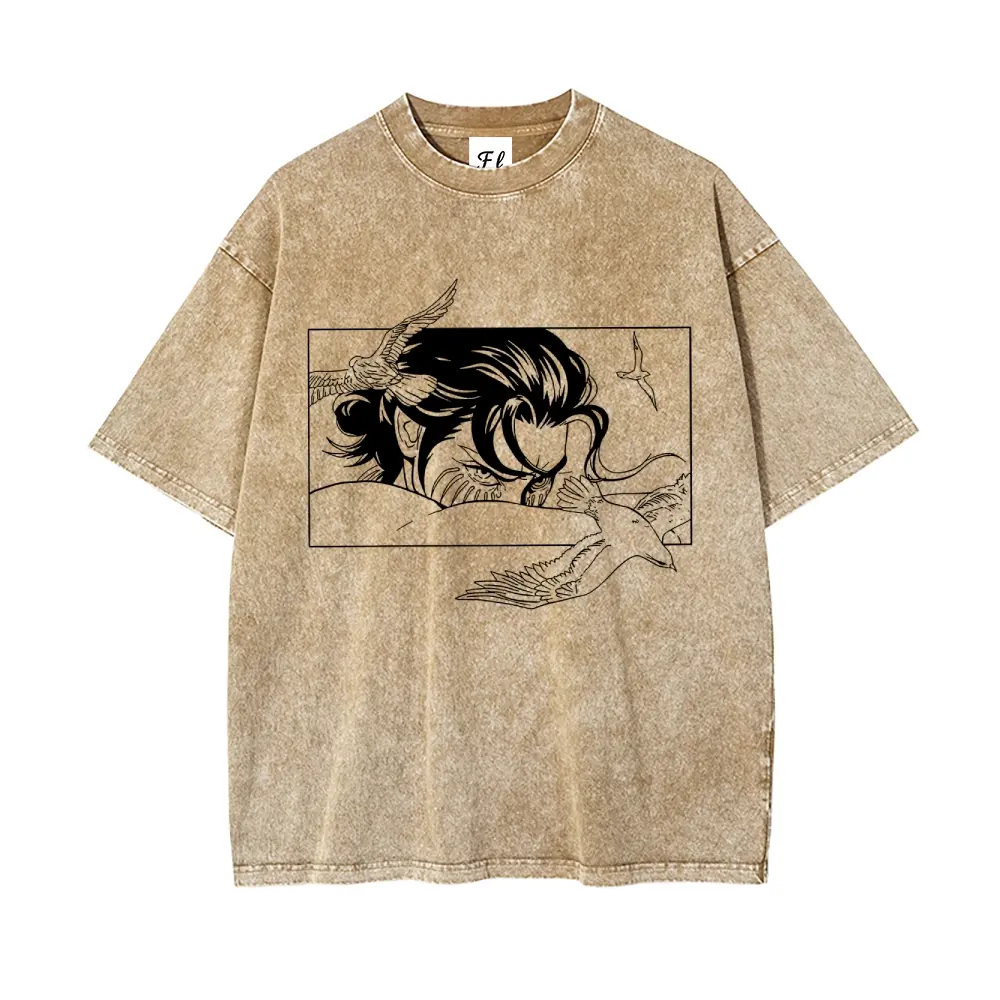 Attack on Titan Peace Dove Eren Yeager Unisex Fit Washed T-Shirt