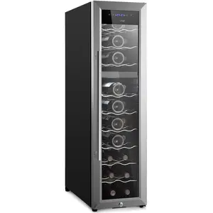 27 Bottle Wine Cooler, Dual Zone, Adjustable Temp, Stainless Steel Door