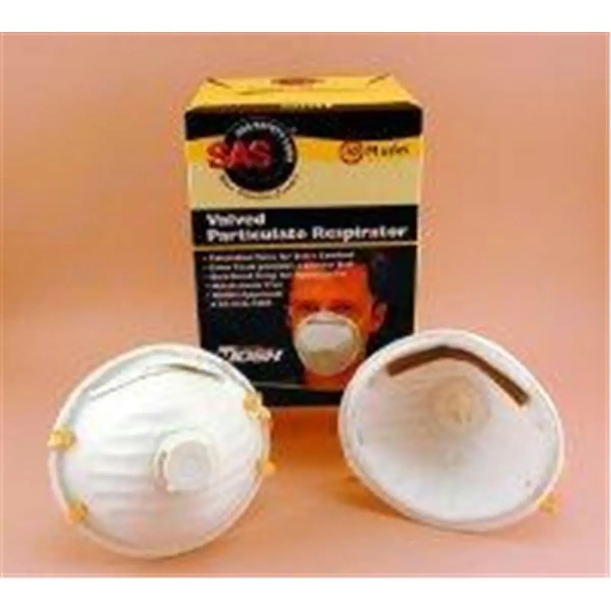 SAS Safety SAS8611 NIOSH-Approved Valved Disposable Particulate Respirator - Dual Head Strap, Exhalation Valve, Long-Wearing, Maintenance-Free, Optimum Fit, 10-Pack for Outdoor Cycling