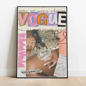 [Sale off up to 65%][Free Ship][No Frame] Vintage Vogue Poster, Classic Fashion Art, Iconic Magazine Cover Wall Decor, Aesthetic Print for Home Decoration