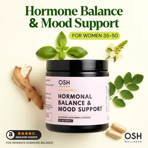 Hormone Balance & Mood Support | Cortisol & Perimenopause Support for Women 35+ | Ashwagandha, Moringa, Rhodiola, Shatavari & More - OSH Wellness