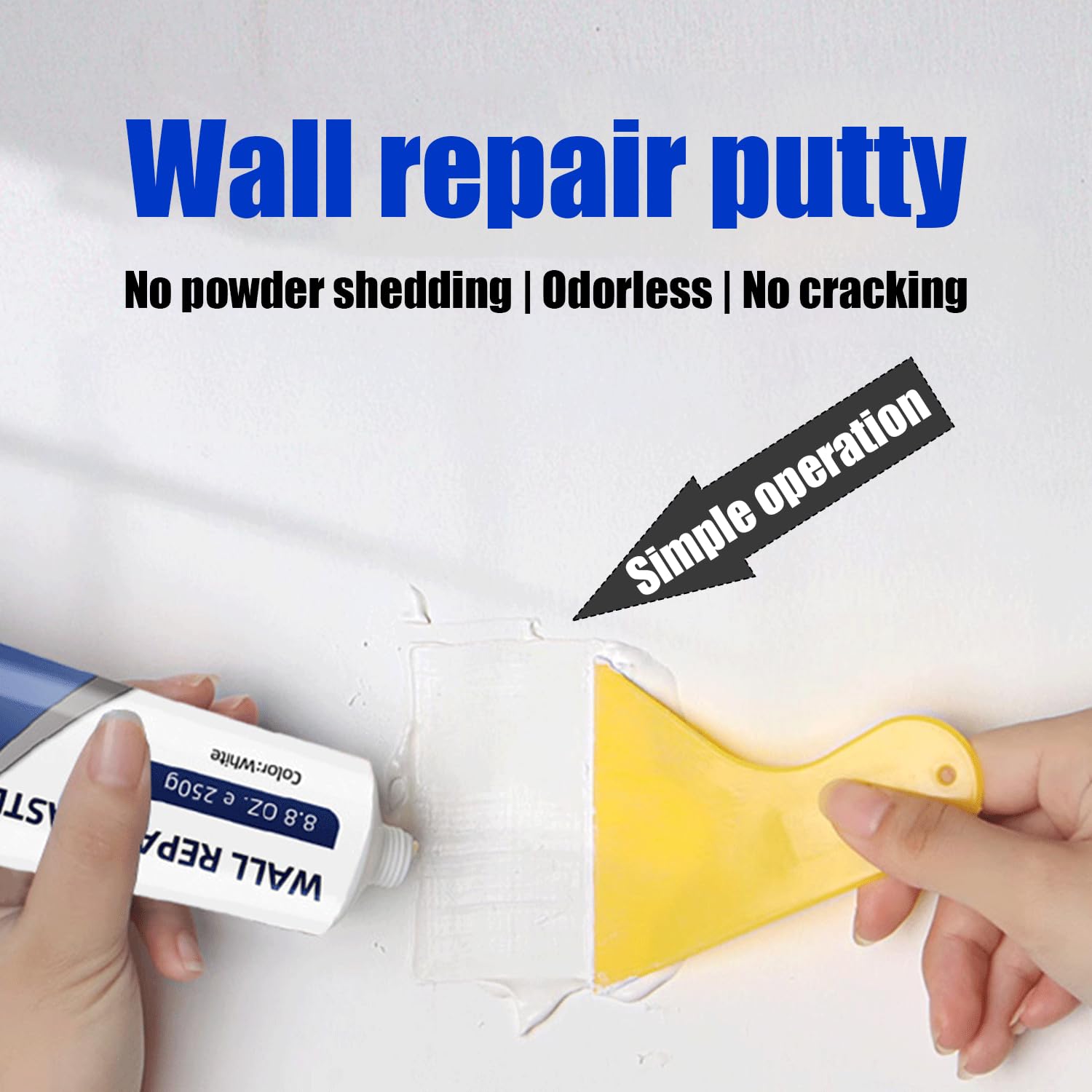 3 PCS Drywall Repair Kit, Wall Mending Agent, Wall Patch Repair Kit with Scraper, Simple Filling of Wall Holes＆Efficient Crack Repair