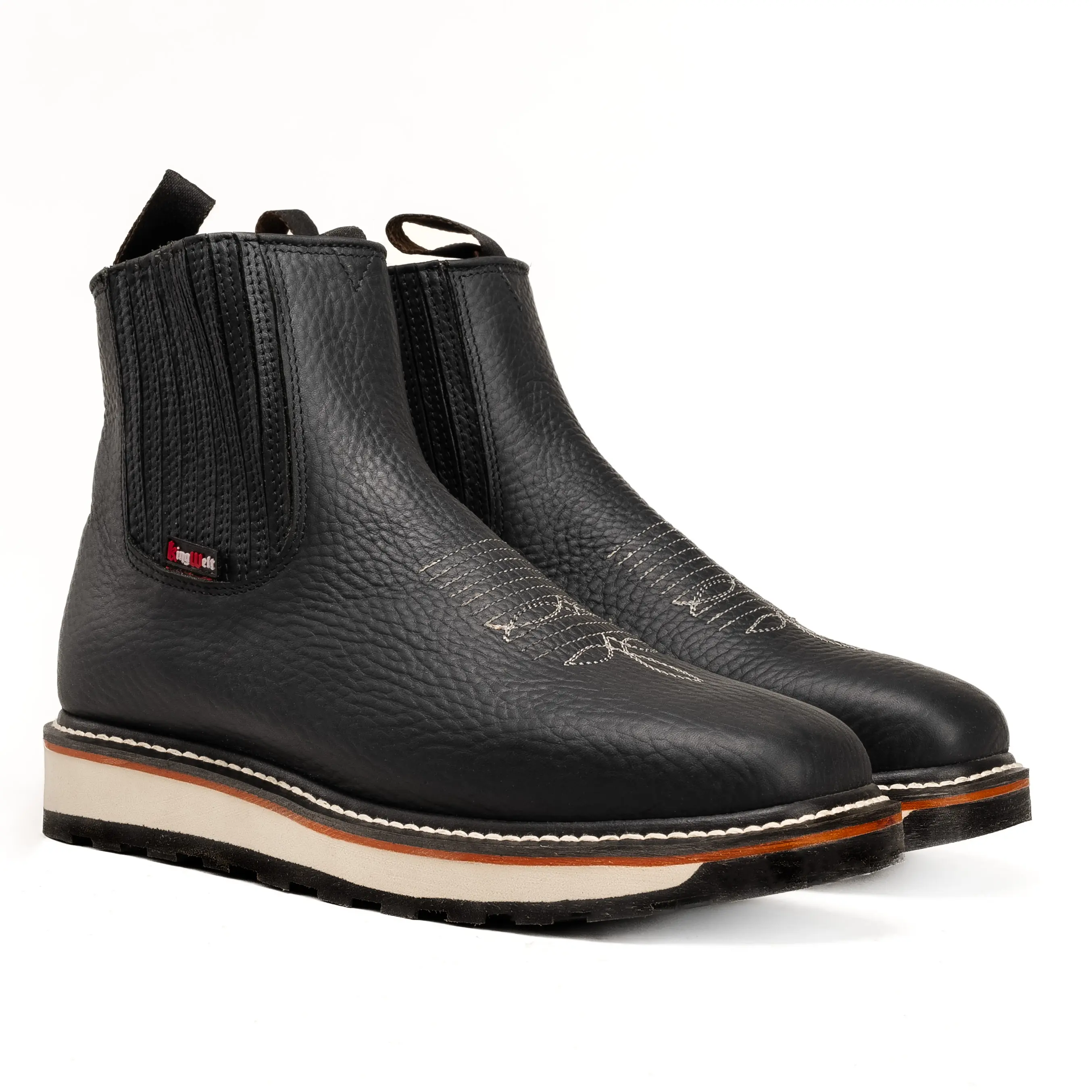 Ultra Flex 6" Work Boots for Men Slip On Safety Leather Chelsea Durable and Comfortable Work Shoes