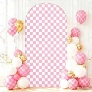 Arched Stand Cover for Wedding Birthday Party Festival Celebration, Polyester Elastic Background Decorative Prop for Banquet