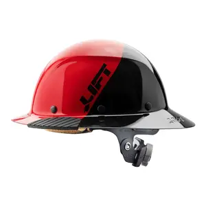 Lift Safety Dax Full Brim - 50/50 Red Fiber Reinforced Hard Hat Lift Safety Dax Full Brim - 50/50 Red Fiber Reinforced Hard Hat