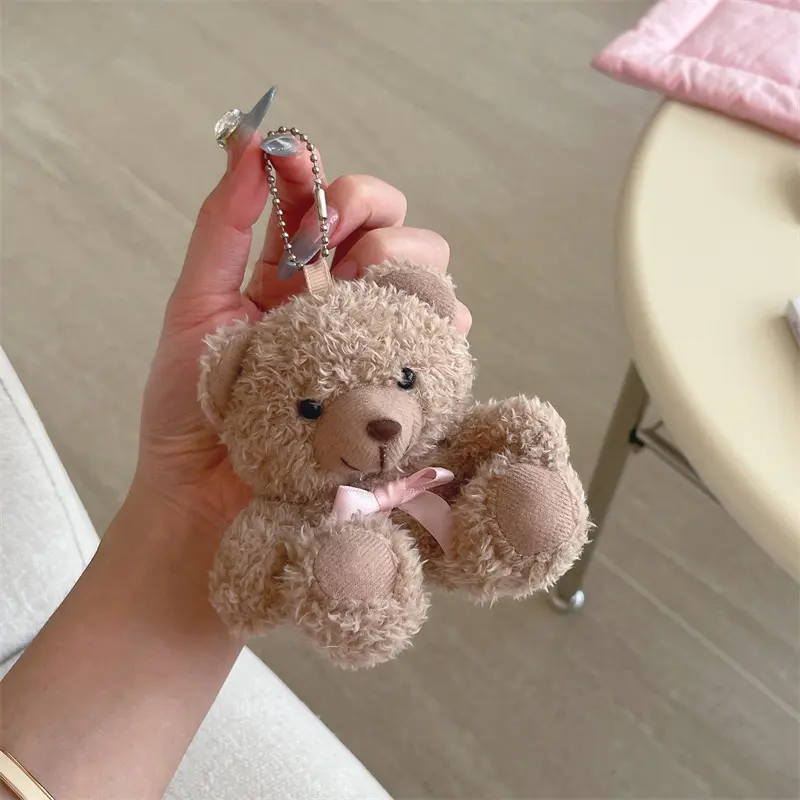 Cute Plush Bear Earphone Case For Apple Airpods 4 3 Pro 2 Case Kawaii Cartoon Fur Fuzzy Headphone Charging Cases For Airpod Pro3