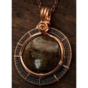 Quartz & Copper Pendant Necklace • Centergrounds • Wire Wrapped Jewelry