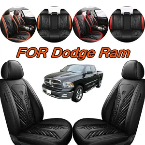 Foam Back Support Car Seat Covers | Black & Red Diamond Stitch PU Leather - Full Wrap  Seats, All-Weather, Non-Slip, Airbag Compatible