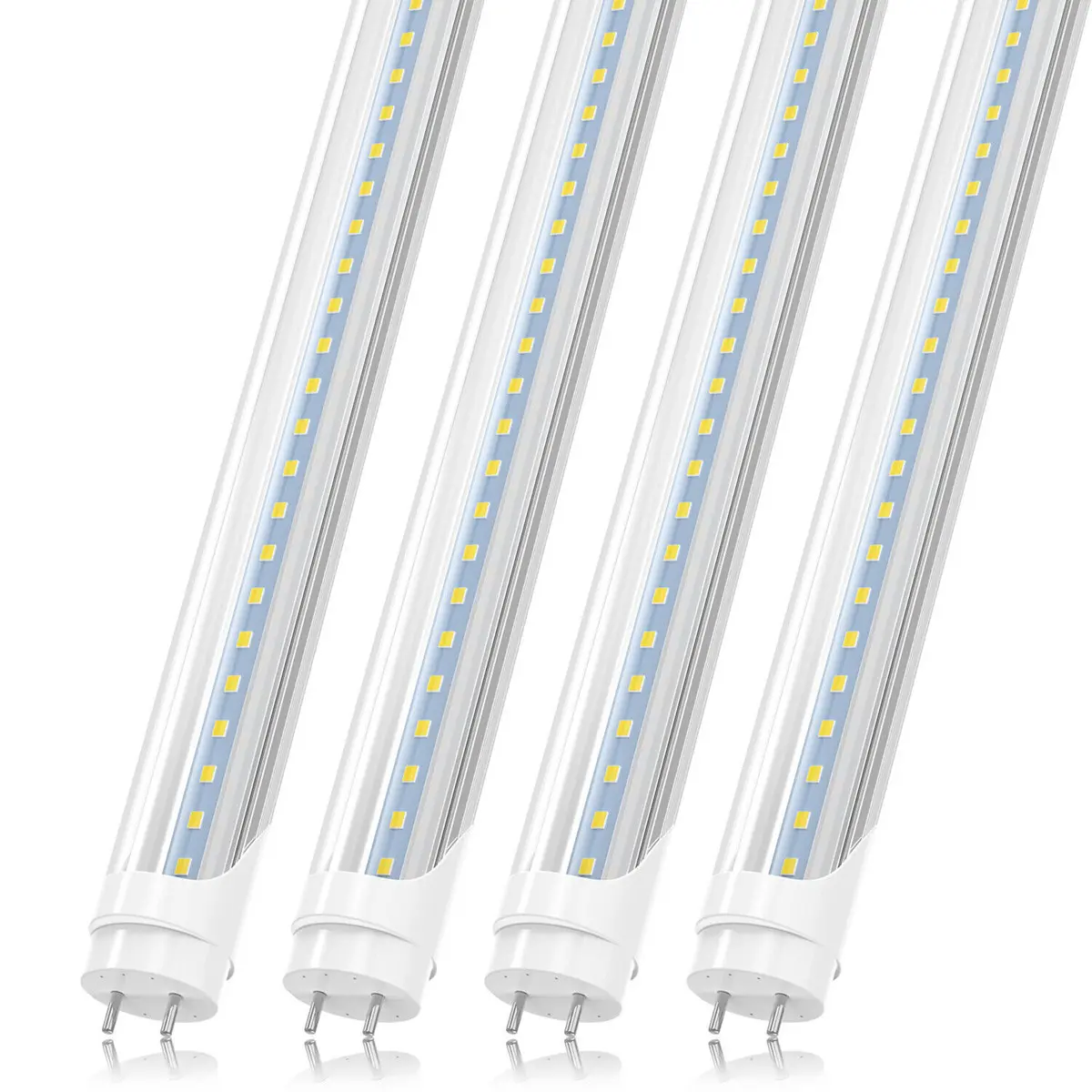 2FT LED Tube Lights 10W 24W Equivalent 2 Foot G13 Bi-pin LED Shop Light Bulbs 6000K 1120LM Ballast Bypass Double End Powered Garage Workshop Warehouse Cabinet Closet Under Counter 24 Inch F20T12 Fluorescent Bulb Replacement Clear 4 Pack