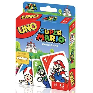 Mario Anime Uno Card Game, Double-Sided, 2-4 Players, Fast-Paced Family Fun, Interactive Party Game, Ages 6+, Christmas Birthday Gift