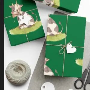 Whimsical Cow Gift Wrap Papers for Farm Animal Lovers - Perfect for Wrapping Gifts