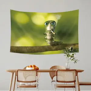 2D Flat Banner 1pc, Caterpillar Theme Flag, Tapestry Wall Hanging, Durable Polyester Fiber, Outdoor/indoor Use, Perfect for Parties, Home & Garden Decor