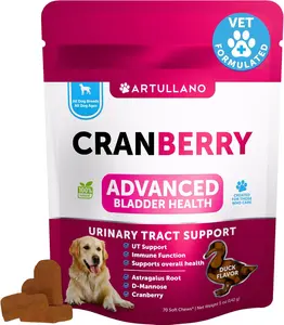 Dog Cranberry Chews for Urinary Tract & Bladder Support | Vet Formulated UTI Support Soft Chews for Dogs